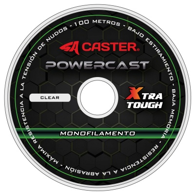 Monofilamento Caster Powercast Nylon 0.26mm 5,23kg 11,5lb X10u 100m - Transparente