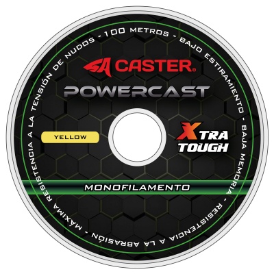 Monofilamento Caster Powercast Nylon 0.26mm 5,23kg 11,5lb X10u 100m - Amarillo